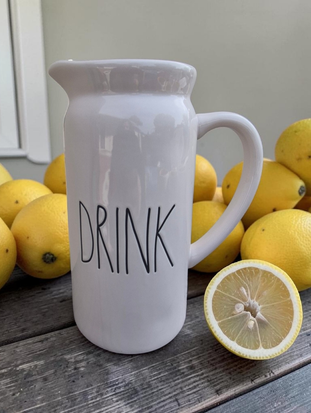 Rae Dunn Ceramic 'DRINK' Pitcher